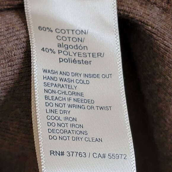 Rafaella Taupe Open-Front Cardigan With Gold Stud Details Long Sleeves Cotton/Po - Picture 6 of 8